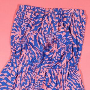 Lilly Pulitzer Windsor Strapless Dress Womens XS Blue Pink